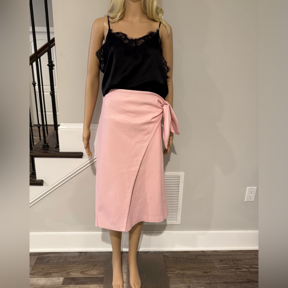 Eloquii wrap front faux leather pencil skirt